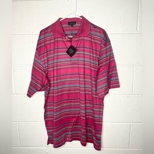 < NWT Nick Price Pink Striped Men's Polo Shirt >